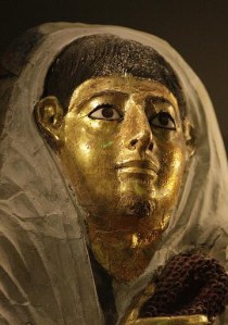 Gilded Roman mummy mask from Hawara. Acc. No, 2179. Photo: Paul Cliff