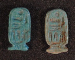 Cartouche plaques in faience. Foundation deposits of Ramesses II. Acc. no. 1846a-b.