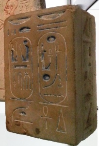 Alabaster block of Khaemwaset, from a Memphis foundation deposit. Acc. no. 4947
