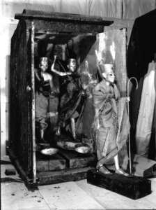 Burton's photo of statuettes wrapped in linen, from the so-called 'Treasury'